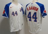 Cheap Men's Atlanta Braves #44 Hank Aaron White 2023 City Connect Flex Base Stitched Baseball Jersey