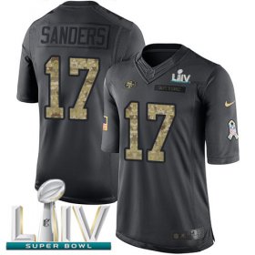 Wholesale Cheap Nike 49ers #17 Emmanuel Sanders Black Super Bowl LIV 2020 Youth Stitched NFL Limited 2016 Salute to Service Jersey