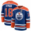 Men's Edmonton Oilers #18 Zach Hyman Royal 2025 Stanley Cup Final Patch Stitched Hockey Jersey Cheap