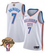 Men's Oklahoma City Thunder #7 Chet Holmgren White 2025 Finals Association Edition Stitched Basketball Jersey Cheap