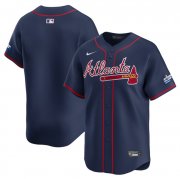Cheap Men's Atlanta Braves Blank Navy 2025 Speedway Classic Alternate Limited Stitched Baseball Jersey