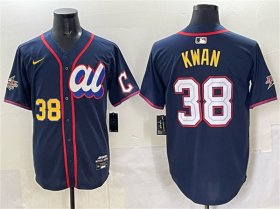 Men\'s American League #38 Steven Kwan Navy 2025 All-Star Edition Limited Stitched Baseball Jersey Cheap Wholesale