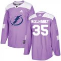 Cheap Adidas Lightning #35 Curtis McElhinney Purple Authentic Fights Cancer Stitched NHL Jersey