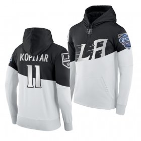 Wholesale Cheap Adidas Los Angeles Kings #11 Anze Kopitar Men\'s 2020 Stadium Series White Black NHL Hoodie