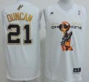 Wholesale Cheap San Antonio Spurs #21 Tim Duncan Revolution 30 Swingman 2014 Champions White Jersey