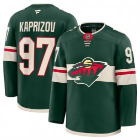 Men\'s Minnesota Wild #97 Kirill Kaprizov Green 2024-25 Home Stitched Hockey Jersey