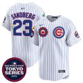 Men's Chicago Cubs #23 Ryne Sandberg White 2025 Tokyo Series Limited Stitched Baseball Jersey Cheap