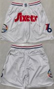 Cheap Men's Philadelphia 76ers White Shorts (Run Small)