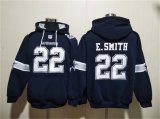 Men's Dallas Cowboys #22 Emmitt Smith Navy Ageless Must-Have Lace-Up Pullover Hoodie Cheap