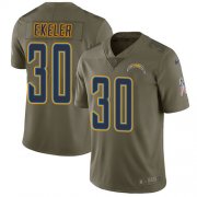 Wholesale Cheap Nike Chargers #30 Austin Ekeler Olive Men's Stitched NFL Limited 2017 Salute To Service Jersey