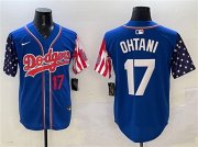 Cheap Men's Los Angeles Dodgers #17 Shohei Ohtani Royal Limited Stitched Baseball Jersey