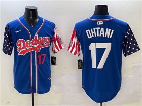 Cheap Men\'s Los Angeles Dodgers #17 Shohei Ohtani Royal Limited Stitched Baseball Jersey