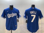 Cheap Men's Los Angeles Dodgers #7 Blake Snell Royal Cool Base Stitched Baseball Jersey