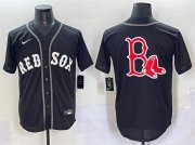 Cheap Men's Boston Red Sox Team Big Logo Black Lights Out Limited Stitched Baseball Jersey