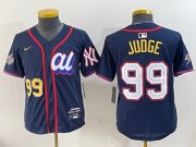 Cheap Youth American League #99 Aaron Judge Navy 2025 All-Star Edition Limited Stitched Baseball Jersey