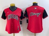 Womens Chicago White Sox Team Big Logo Red Black 2025 City Connect Limited Stitched Baseball Jersey(Run Small) Cheap