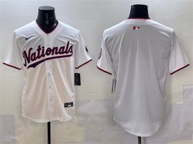Cheap Men\'s Washington Nationals Blank White Limited Stitched Baseball Jersey