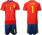 Wholesale Cheap Spain #1 De Gea Home Soccer Country Jersey
