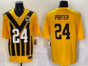 Men's Pittsburgh Steelers #24 Joey Porter Jr. Gold 1933 Throwback Alternate Football Stitched Game Jersey Cheap Wholesale