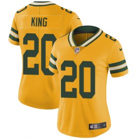 Wholesale Cheap Nike Packers #20 Kevin King Yellow Women\'s Stitched NFL Limited Rush Jersey