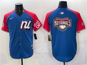Men's National League Washington Nationals Team Big Logo Blue Red Alternate 2025 All-Star Edition Limited Stitched Baseball Jersey Cheap Wholesale