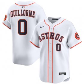 Men\'s Houston Astros #0 Luis Guillorme White 2025 Home Limited Stitched Baseball Jersey