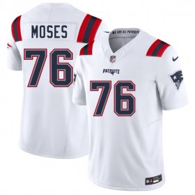 Men\'s New England Patriots #76 Morgan Moses White 2025 F.U.S.E. Vapor Limited Football Stitched Jersey Cheap