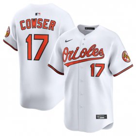 Men\'s Baltimore Orioles #17 Colton Cowser White 2025 Home Limited Stitched Baseball Jersey