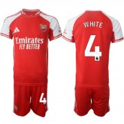 Men's Arsenal F.C #4 Ben White Red 2025 Home Soccer Jersey Suit Cheap