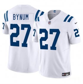 Men\'s Indianapolis Colts #27 Cam Bynuml White 2025 F.U.S.E. Vapor Limited Football Stitched Jersey Cheap