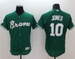 Wholesale Cheap Braves #10 Chipper Jones Green Celtic Flexbase Authentic Collection Stitched MLB Jersey