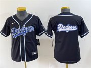 Cheap Youth Los Angeles Dodgers Team Big Logo Black Stitched Baseball Jerseys