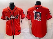 Cheap Men's Detroit Tigers Team Big Logo Orange With Patch Vapor Premier Limited Stitched Baseball Jersey