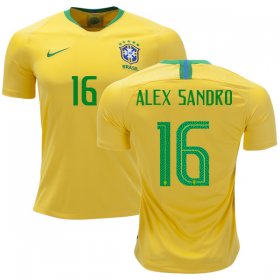 Wholesale Cheap Brazil #16 Alex Sandro Home Soccer Country Jersey