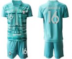 Wholesale Cheap France 16 MANDANDA Blue Goalkeeper UEFA Euro 2020 Soccer Jersey