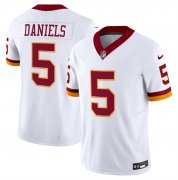 Cheap Men's Washington Commanders #5 Jayden Daniels White 2025 F.U.S.E. Throwback Vapor Limited Football Stitched Jersey