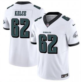 Men\'s Philadelphia Eagles #62 Jason Kelce White 2024 F.U.S.E. Vapor Untouchable Limited Football Stitched Jersey Cheap Wholesale