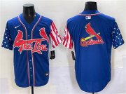 Cheap Men's St. Louis Cardinals Team Big Logo Royal Independence Day Vapor Premier Limited Stitched Baseball Jersey