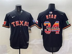 Cheap Men\'s Texas Rangers #34 Nolan Ryan Black Mexico Limited Stitched Baseball Jersey