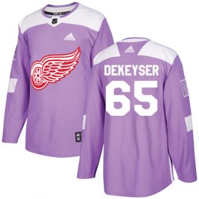 Wholesale Cheap Adidas Red Wings #65 Danny DeKeyser Purple Authentic Fights Cancer Stitched NHL Jersey