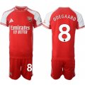 Men's Arsenal F.C #8 Martin Odegaard Red 2025 Home Soccer Jersey Suit Cheap