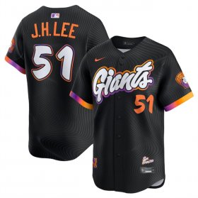 Cheap Men\'s San Francisco Giants #51 Jung Hoo Lee Anthracite 2025 City Connect Limited Stitched Baseball Jersey
