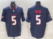 Cheap Men's Houston Texans #5 Jalen Pitre Navy F.U.S.E. Vapor Limited Football Stitched Jersey