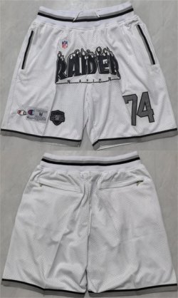 Men\'s Las Vegas Raiders White Shorts (Run Small) Cheap Wholesale