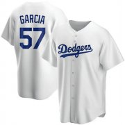 Cheap Men's Los Angeles Dodgers #57 Luis Garcia White Cool Base Stitched Baseball Jersey