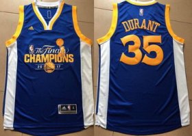 Wholesale Cheap Men\'s Golden State Warriors #35 Kevin Durant Royal Blue 2017 The Finals Championship Stitched NBA adidas Swingman Jersey