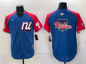 Men\'s National League Philadelphia Phillies Team Big Logo Blue Red Alternate 2025 All-Star Edition Limited Stitched Baseball Jersey Cheap Wholesale