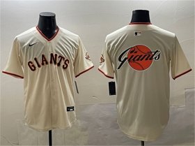 Men\'s San Francisco Giants Cream Team Big Logo Limited Stitched Baseball Jersey Cheap