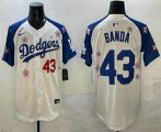 Cheap Men's Los Angeles Dodgers #43 Anthony Banda White Royal 2025 Tokyo Series Limited Stitched Jersey