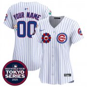 Cheap Women's Chicago Cubs ACTIVE PLAYER Custom White 2025 Tokyo Series Limited Stitched Baseball Jersey(Run Small)
